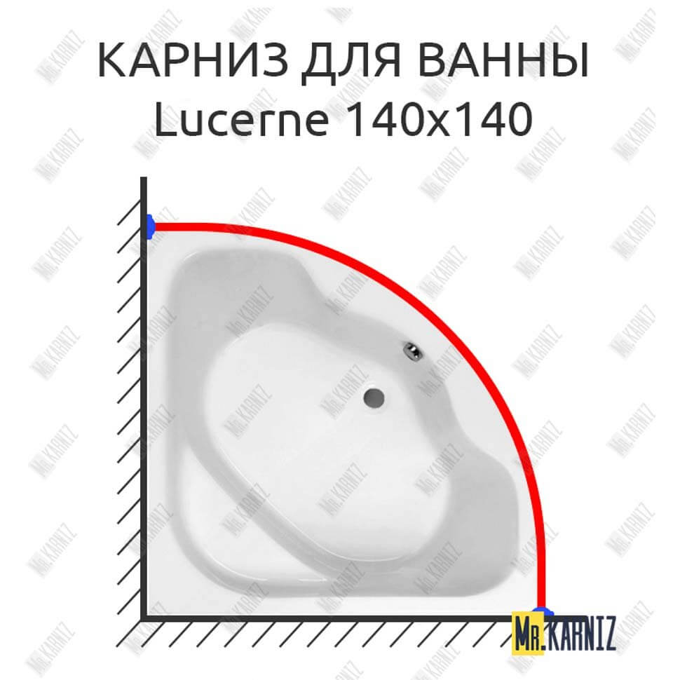 Карниз для ванны Jika Lucerne 140х140 Усиленный 25 мм MrKARNIZ