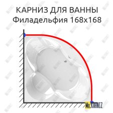 Карниз для ванны Radomir Филадельфия 168х168 Усиленный 25 мм MrKARNIZ